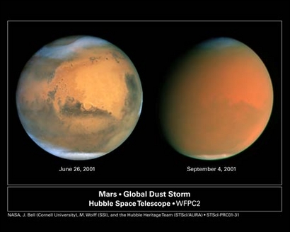 Staubstürme auf Mars